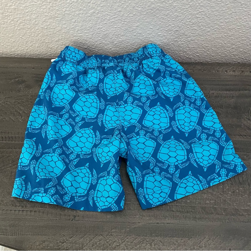 Youth boys Crewcuts Blue Turtle Pattern Swim Shorts - Picture 2 of 3